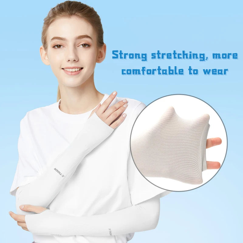 X-TIGER UV-Protective Cycling Arm Sleeves - Ice Fabric Warmers for Men & Women