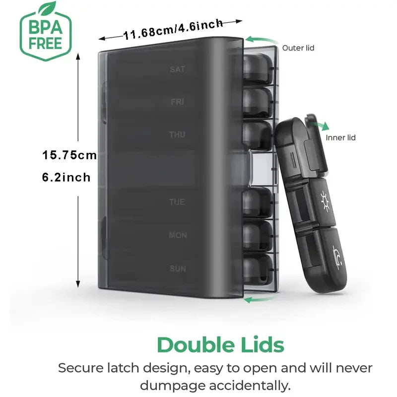 7-Day Compact Pill Organiser: Weekly Medication Storage