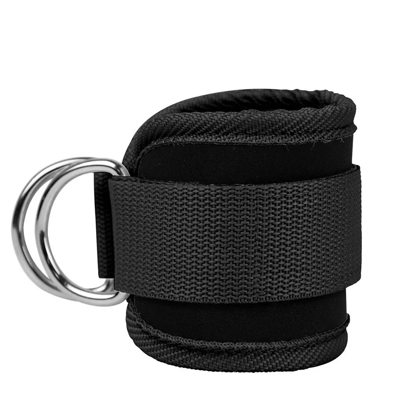 Double D-Ring Gym Ankle Straps: Adjustable Neoprene Padded Cuffs for Leg Training and Support