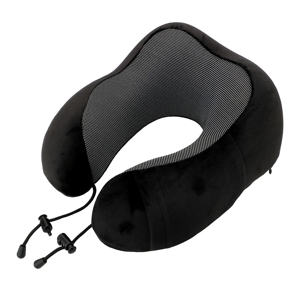 Soft U-Shaped Memory Foam Travel Pillow: Cervical Neck Support Cushion for Airplane Comfort