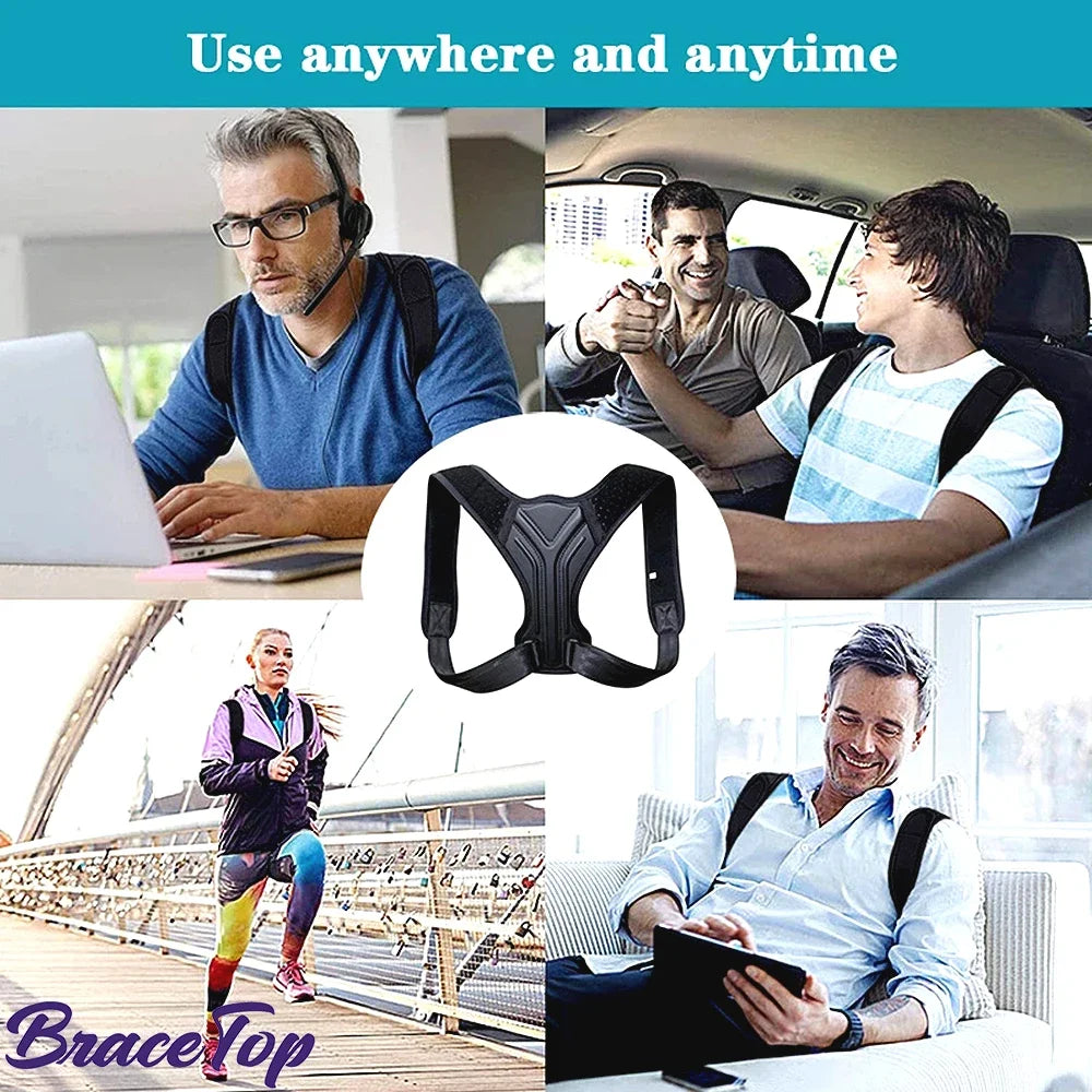 Adjustable Clavicle and Spine Support Belt: Back and Shoulder Posture Corrector for Home, Office, and Sports Use - Upper Back and Neck Brace