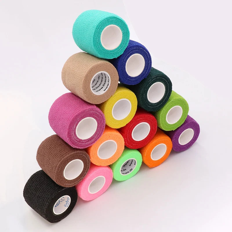 10 pcs Colourful Elastic Sports Bandage Wrap Tape for Knees, Fingers, Ankles & Palms