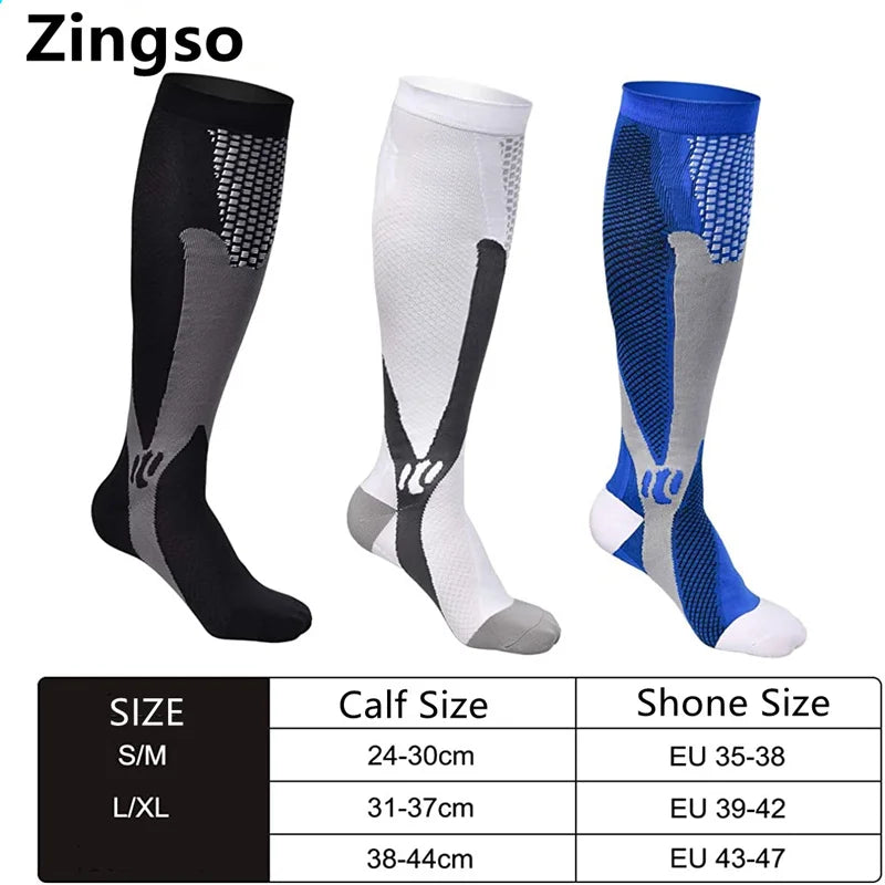 20-30 mmHg Running Compression Socks for Men & Women - Ideal for Sports, Nursing, Rugby, Marathon, Cycling, Football & Varicose Veins