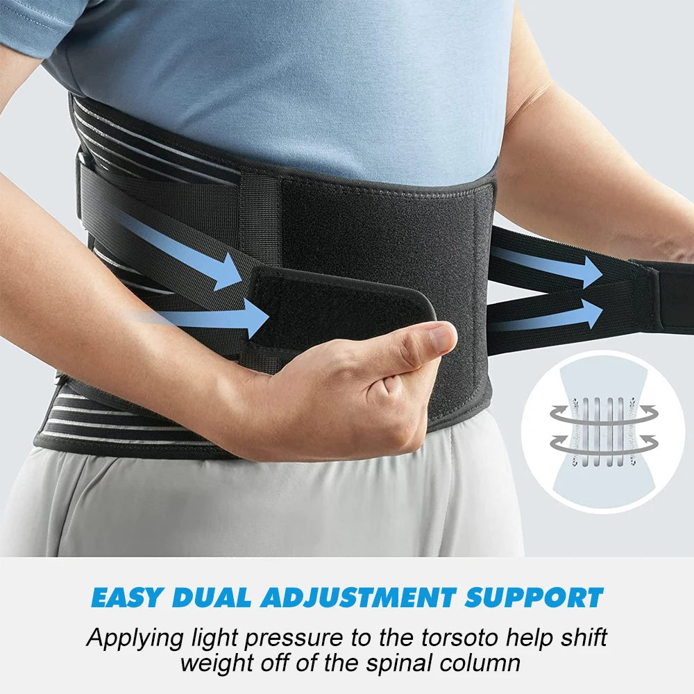 Adjustable Back Brace for Men Women Lower Back Pain Relief