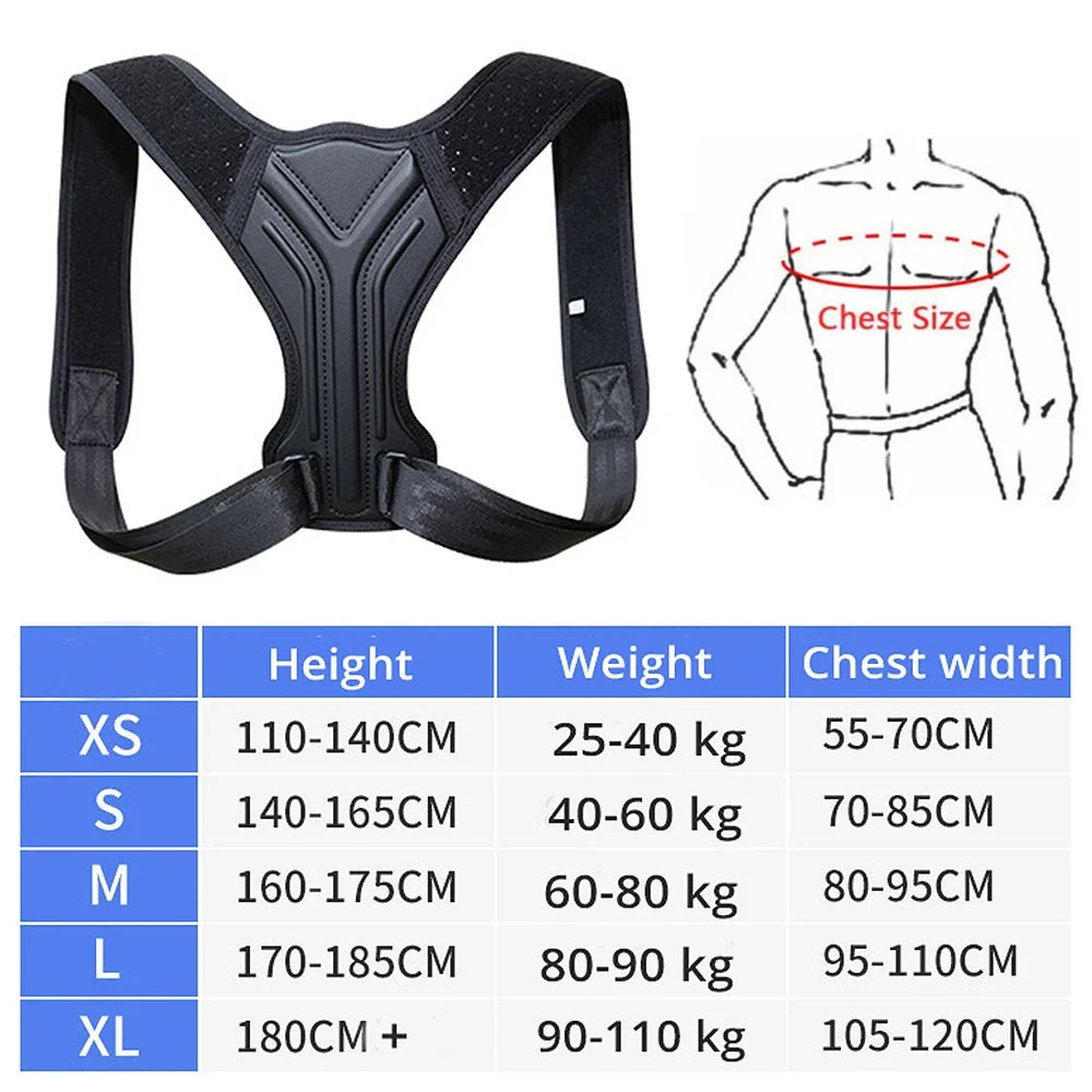 Adjustable Clavicle and Spine Support Belt: Back and Shoulder Posture Corrector for Home, Office, and Sports Use - Upper Back and Neck Brace