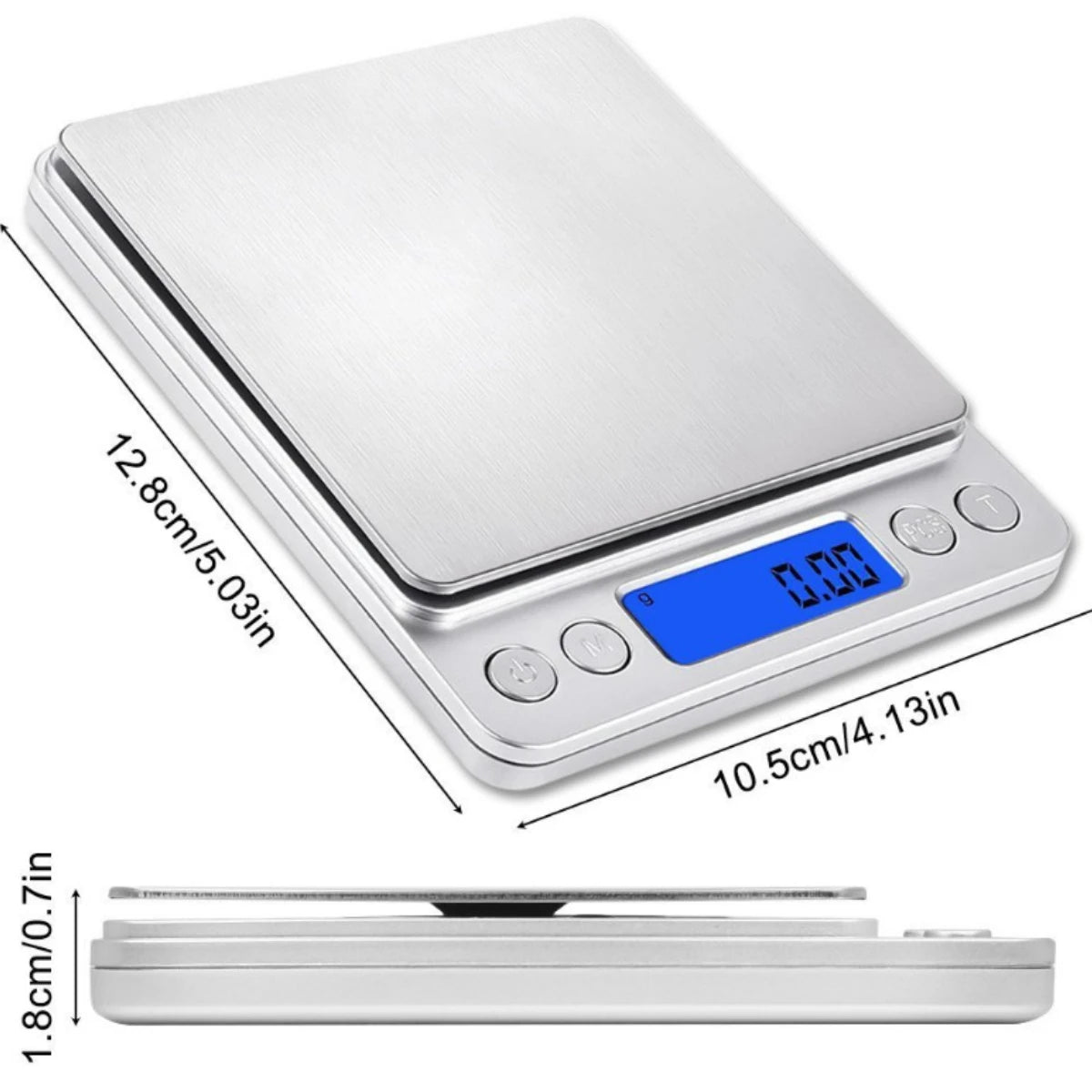 Digital Kitchen and Jewellery Scale - 3000g/0.1g Precision, Food and Gram Weight Measurement with LCD and Tare Function