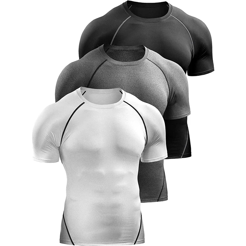 Athletic Compression Quick Dry Elastic T-Shirt Men's Sport, Running, Gym