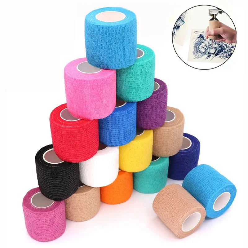 10 pcs Colourful Elastic Sports Bandage Wrap Tape for Knees, Fingers, Ankles & Palms