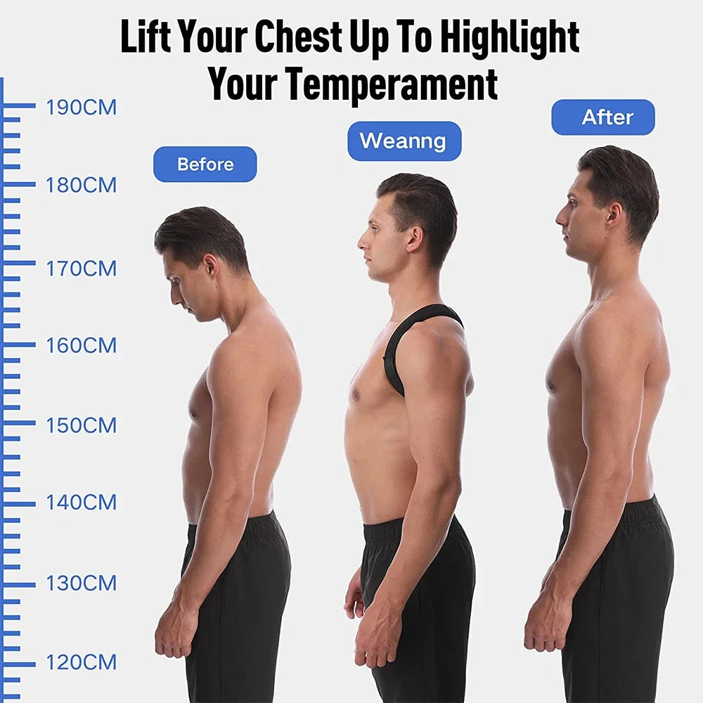 Adjustable Clavicle and Spine Support Belt: Back and Shoulder Posture Corrector for Home, Office, and Sports Use - Upper Back and Neck Brace