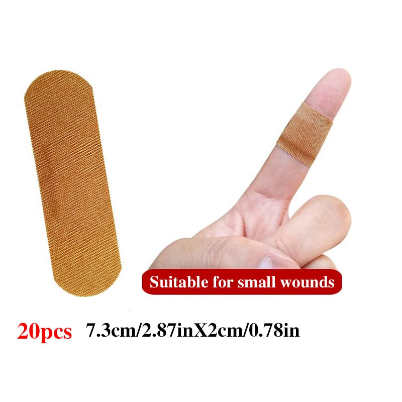60pc Waterproof & Breathable Bandages: Assorted Shapes First Aid Wound Dressing with Medical Tape - Bandaids & Plasters Kit