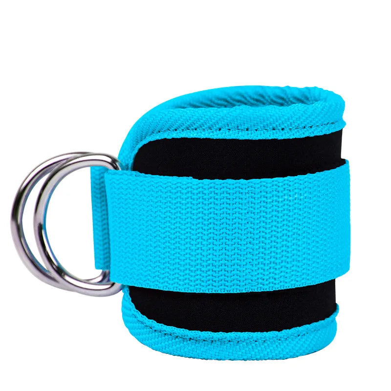 Double D-Ring Gym Ankle Straps: Adjustable Neoprene Padded Cuffs for Leg Training and Support