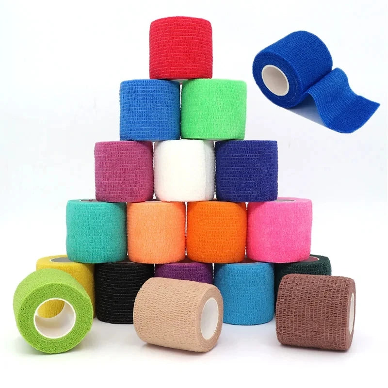 10 pcs Colourful Elastic Sports Bandage Wrap Tape for Knees, Fingers, Ankles & Palms