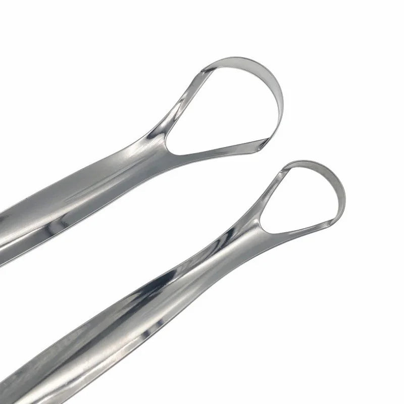 Surgical-Grade Stainless Steel Tongue Scraper: Adult Dental Tool for Eliminating Bad Breath