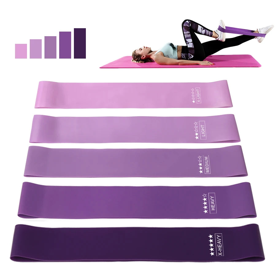 Elastic Resistance Bands for Home Workouts, Yoga, Pilates, and CrossFit - Gym Equipment