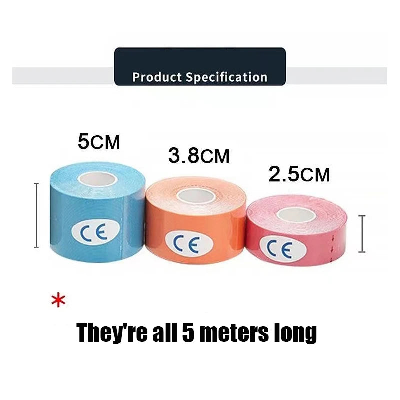 5M Waterproof Kinesiology Tape: Athletic Recovery & Muscle Pain Relief Bandage