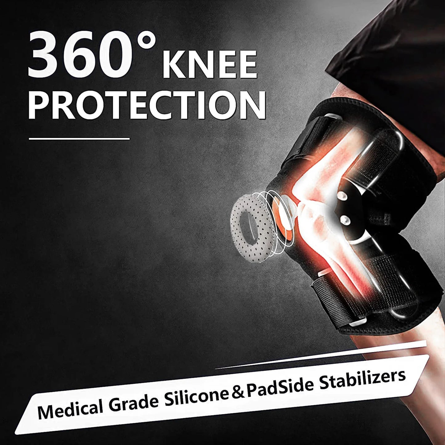 Adjustable Hinged Knee Support Brace: Relief for Meniscus Tears, Patellar Tendon, Strains, and Sprains