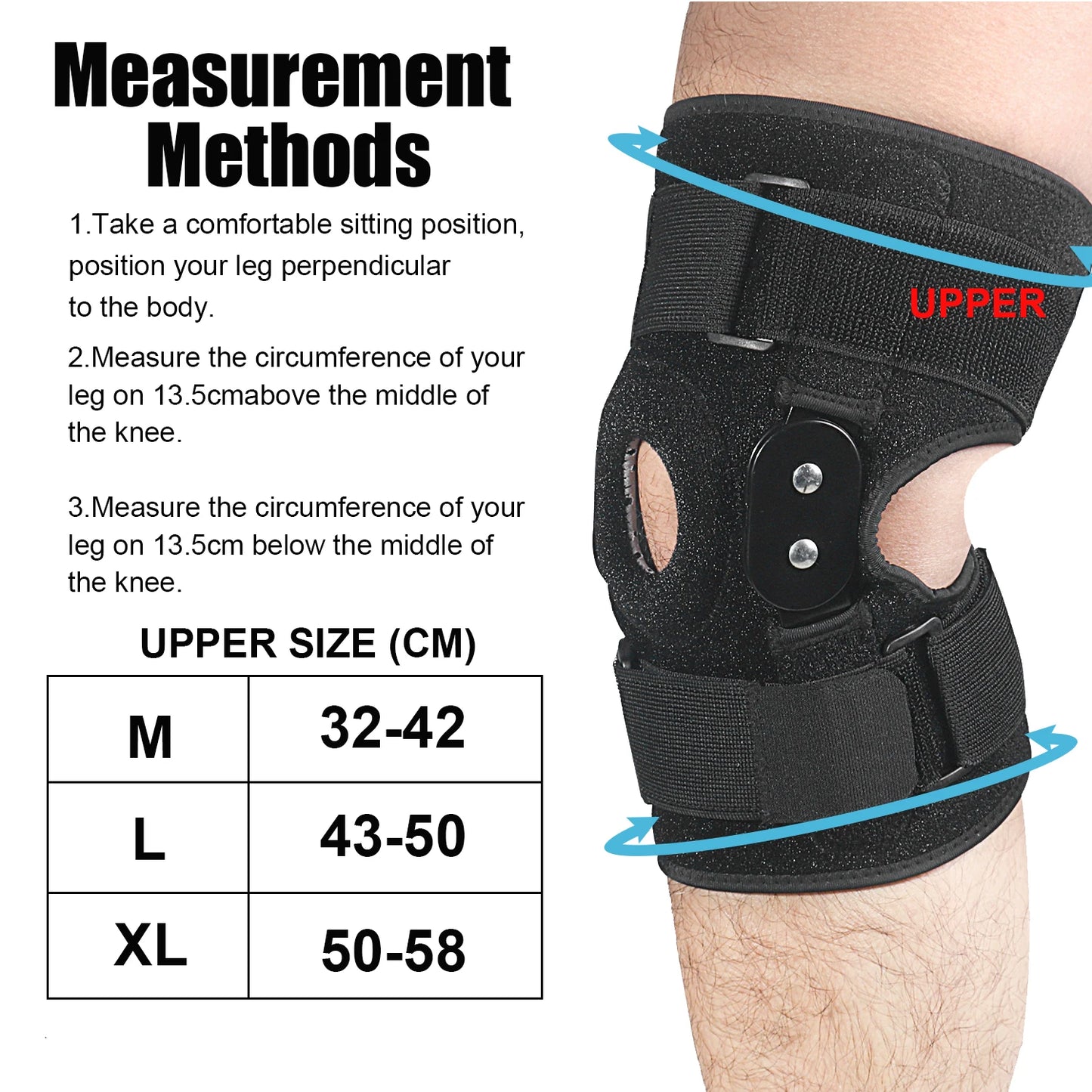 Adjustable Hinged Knee Support Brace: Relief for Meniscus Tears, Patellar Tendon, Strains, and Sprains
