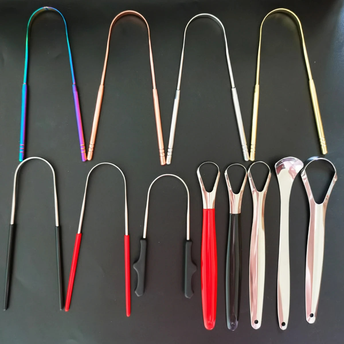 Surgical-Grade Stainless Steel Tongue Scraper: Adult Dental Tool for Eliminating Bad Breath